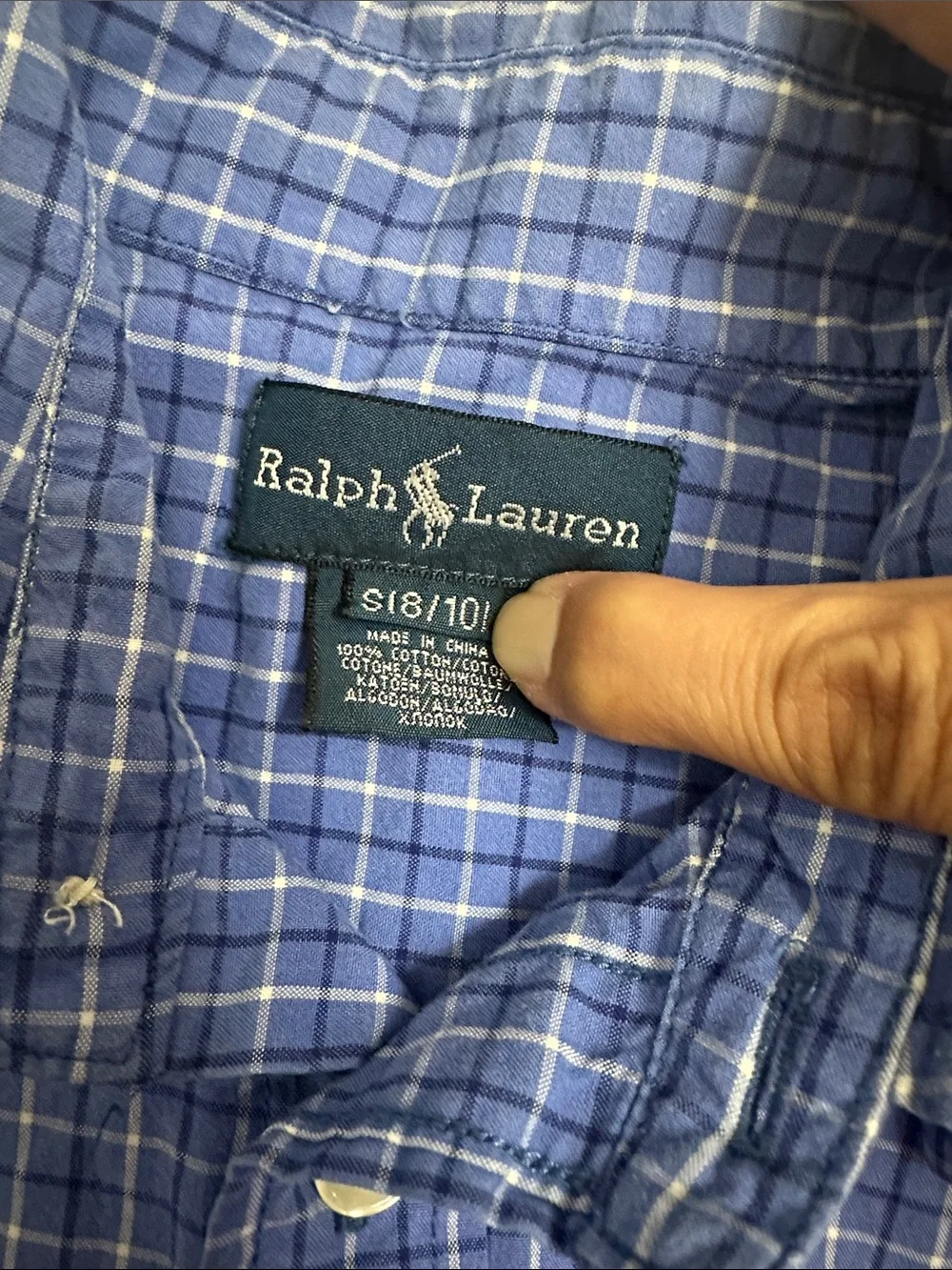 Ralph Lauren Button Down Shirt Long Sleeve Blue Youth Boys Small 8/10